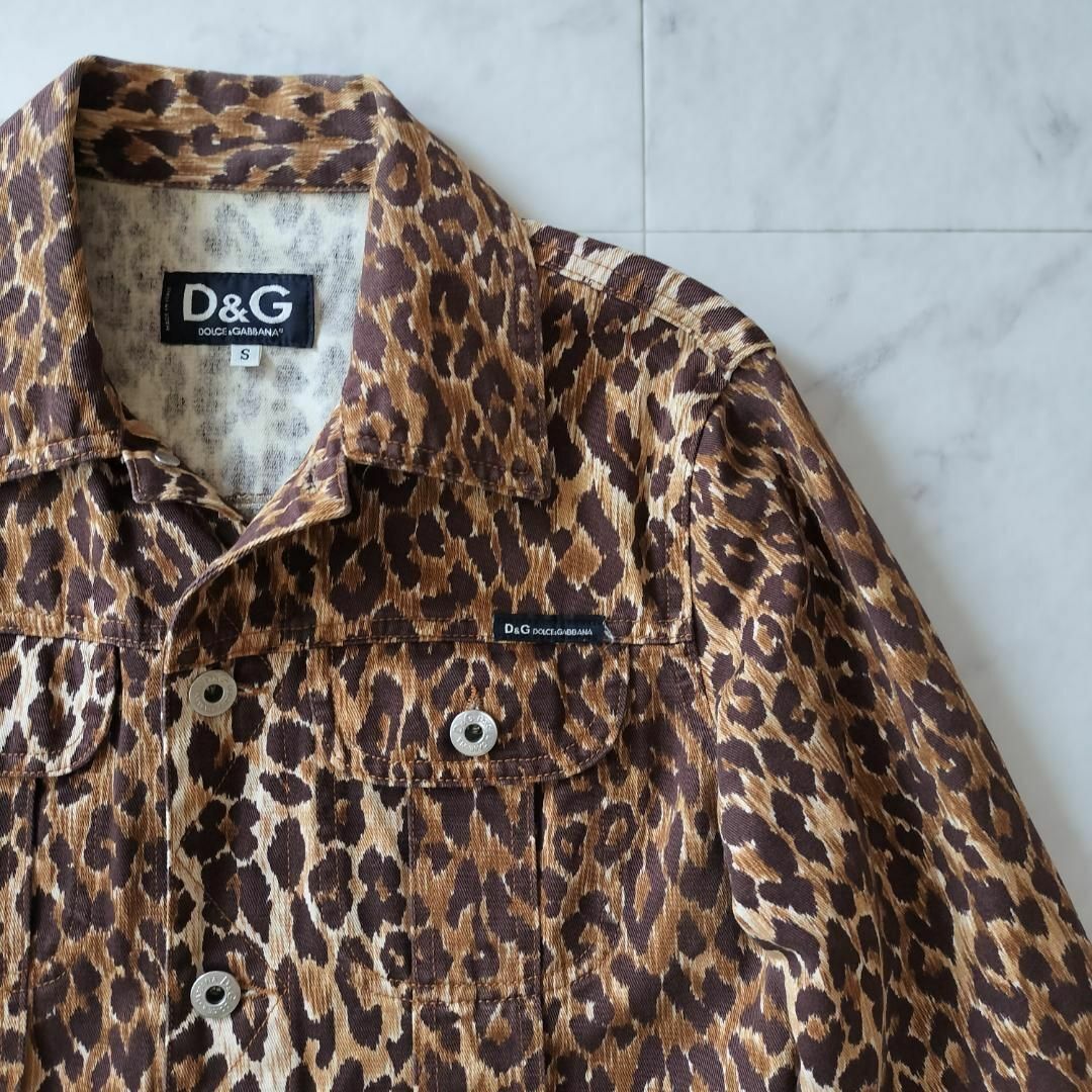 D&Gレオパード柄デニムジャケット クロップド丈 S Dolce&Gabbana D&Gレオパード柄デニムジャケット クロップド丈 S Dolce&Gabbana
