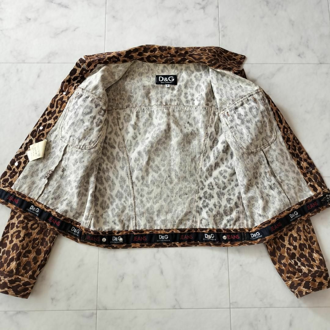 D&Gレオパード柄デニムジャケット クロップド丈 S Dolce&Gabbana D&Gレオパード柄デニムジャケット クロップド丈 S Dolce&Gabbana