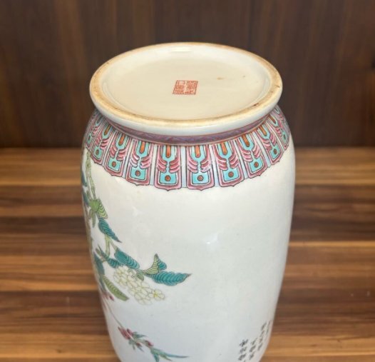 S7002 花瓶 花器 中国景徳鎮製 色絵 置物 飾壺 陶器 中国 希少 S7002 花瓶 花器 中国景徳鎮製 色絵 置物 飾壺 陶器 中国 希少