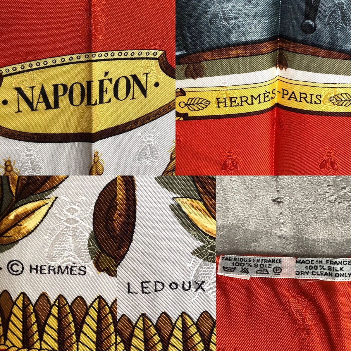 HERMES エルメス スカーフ カレ90 NAPOLEON ナポレオン シルク HERMES エルメス スカーフ カレ90 NAPOLEON ナポレオン シルク