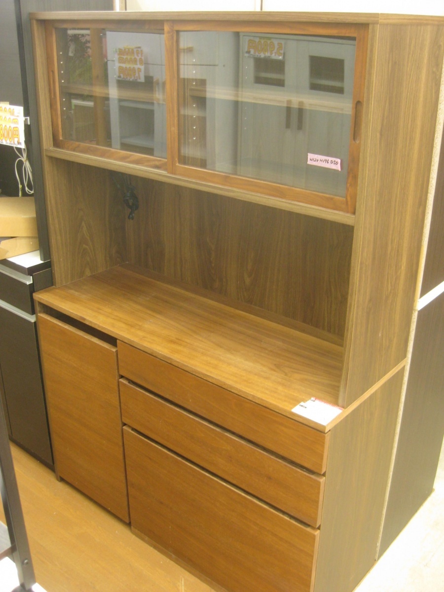 【ハッピー】無印良品 食器棚 キッチンボード 木製カップボード ウォールナット W1200×D440×H1755mm 4550182219272 無印良品