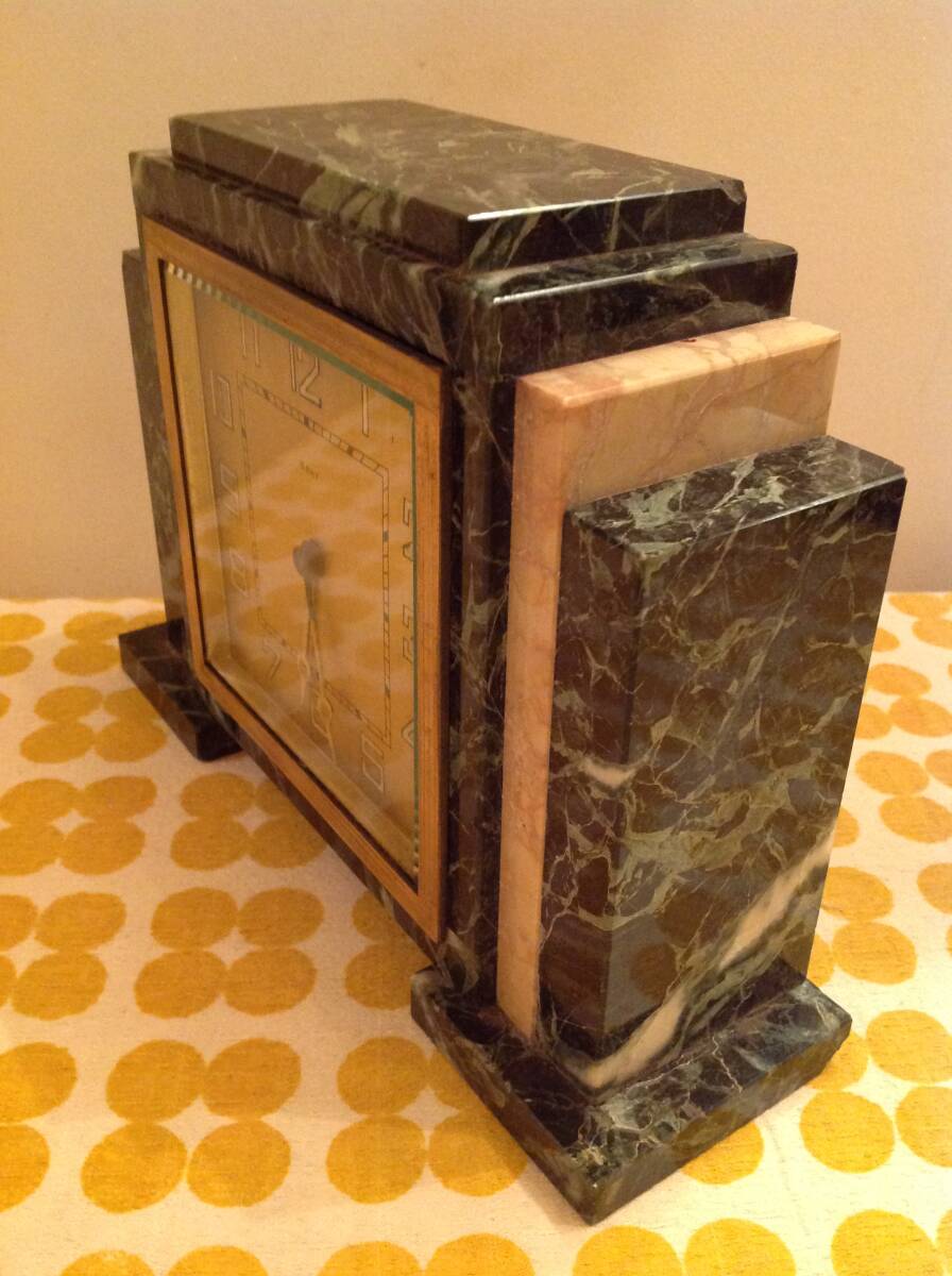 アンティーク ヴィンテージ 高級 8day 8日巻 大理石 置時計 ネジ巻き 現(xiàn)在稼働