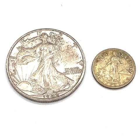 希少・海外銀貨】1942年 ウォーキングリバティ ハーフダラー 希少・海外銀貨】1942年 ウォーキングリバティ ハーフダラー