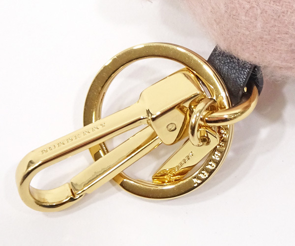 【質(zhì)コニシ】【Burberry/バーバリー】トーマスチェック チャーム キーホルダー クマ ピンク×ブラック 箱付き【送料込み】l1948y