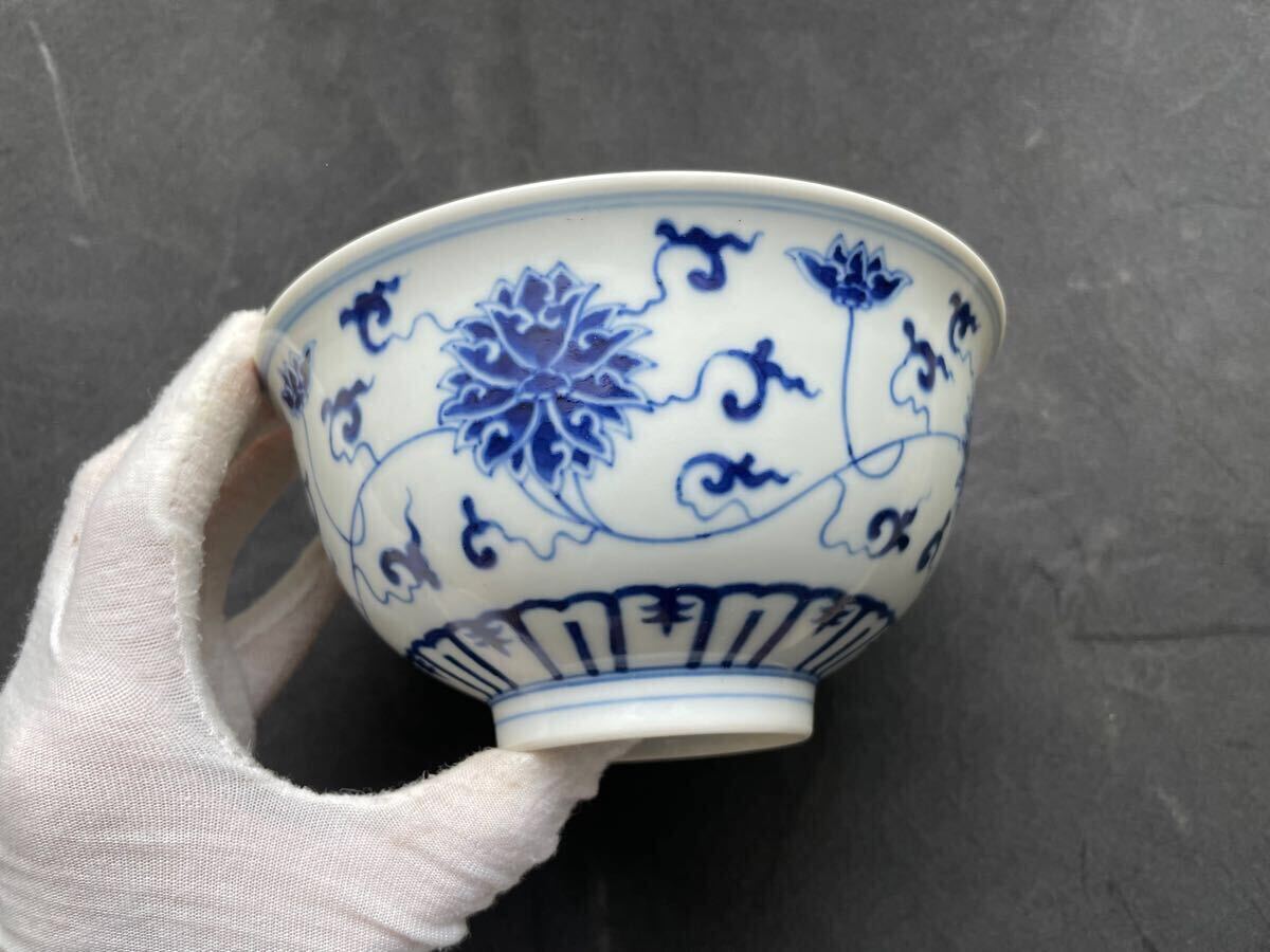 清 呉須 染付 蓮文 古染付 中国古玩 大鉢 時代物 中国美術 骨董 清 呉須 染付 蓮文 古染付 中国古玩 大鉢 時代物 中国美術 骨董