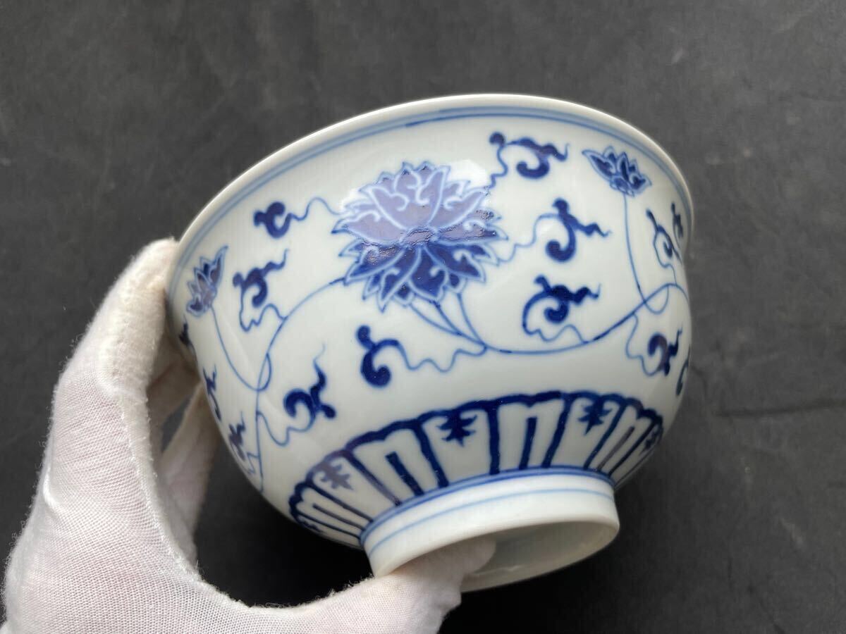 清 呉須 染付 蓮文 古染付 中国古玩 大鉢 時代物 中国美術 骨董 清 呉須 染付 蓮文 古染付 中国古玩 大鉢 時代物 中国美術 骨董
