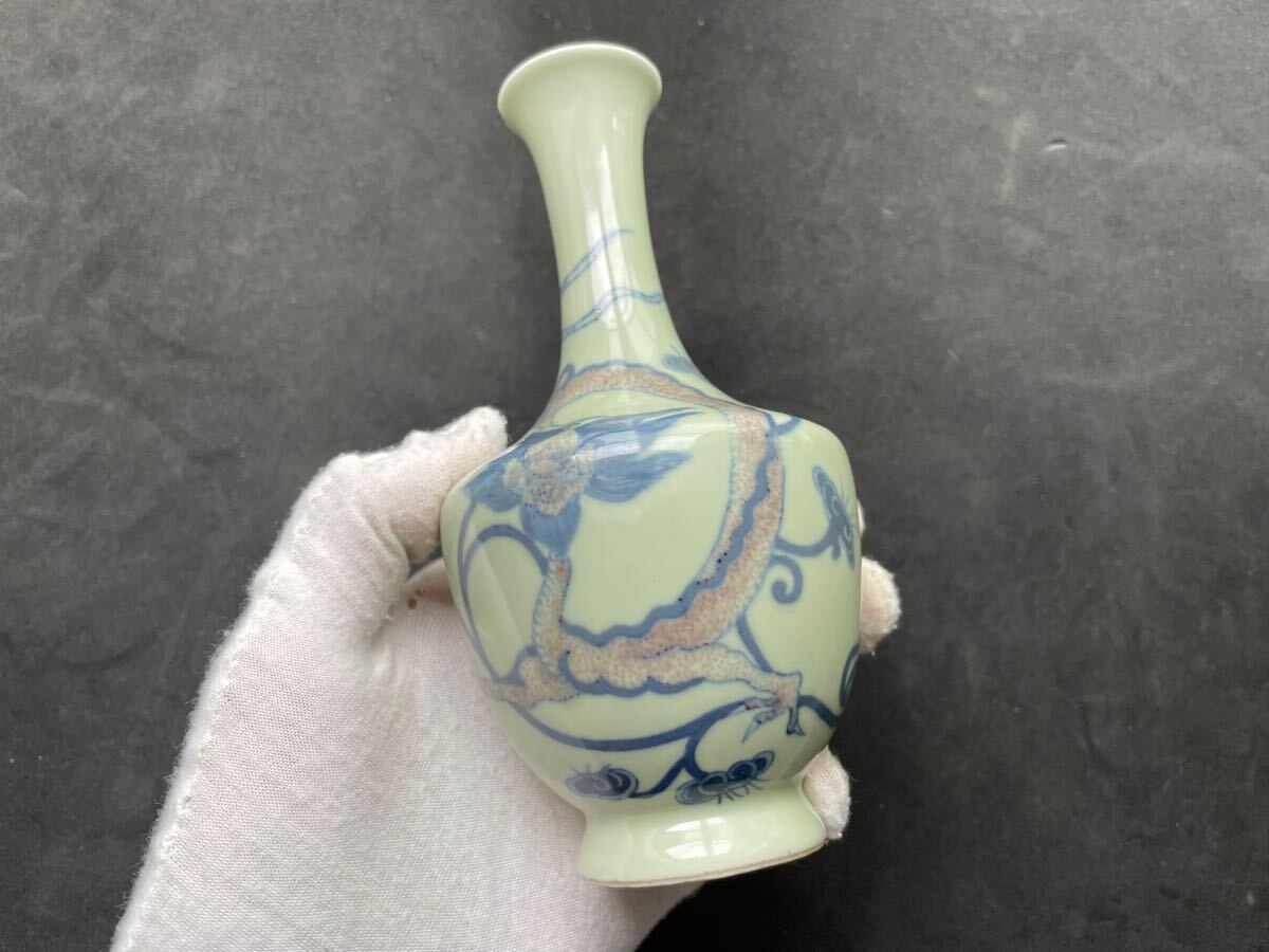 古美術 清 呉須 染付 釉裏紅 花瓶 花入り 瓶 時代物 骨董品 唐物 古美術 清 呉須 染付 釉裏紅 花瓶 花入り 瓶 時代物 骨董品 唐物