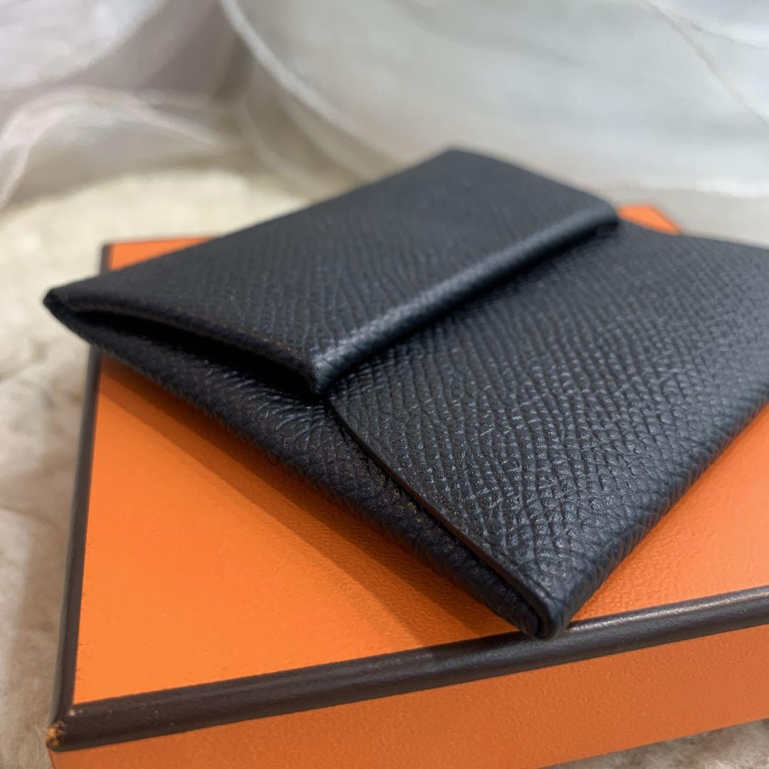 美品 HERMES バスティア コインケース エプソン ブラック X刻印 美品 HERMES バスティア コインケース エプソン ブラック X刻印