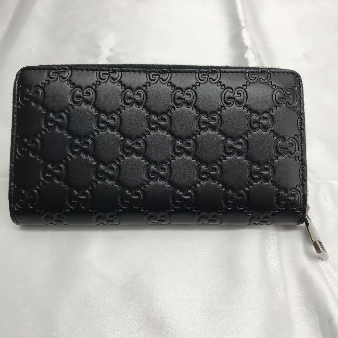 美品 GUCCI シマレザー 478928 ラウンドファスナー長財布 黒 美品 GUCCI シマレザー 478928 ラウンドファスナー長財布 黒