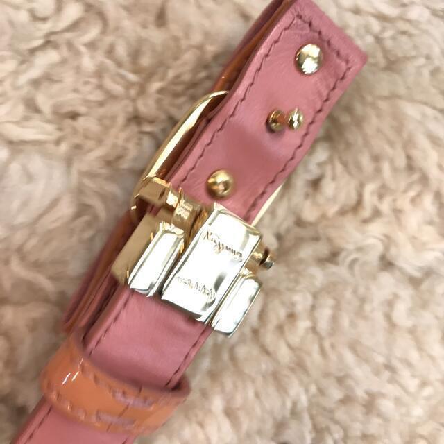 * прекрасный товар * Ferragamo vala лента женский ремень эмаль salmon розовый