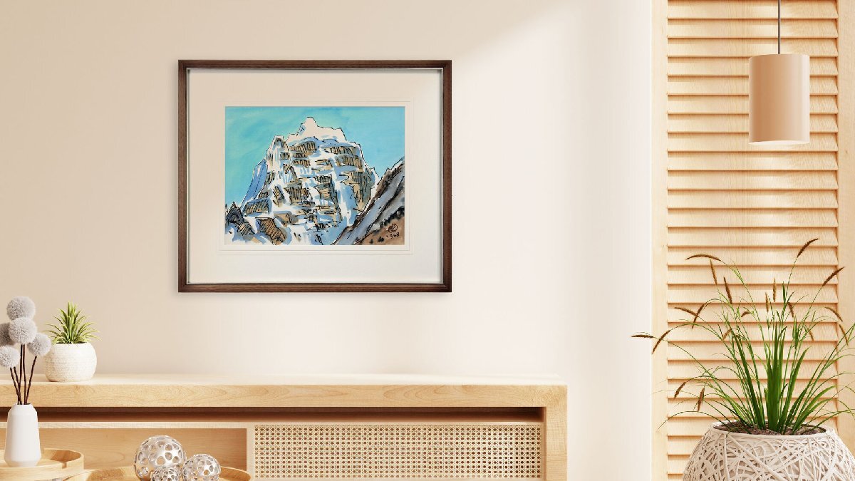 坂本直行 「カンテガ2」 水彩画 絵画 - 北海道画廊(自然、風景画 坂本直行 「カンテガ2」 水彩画 絵画 - 北海道画廊(自然、風景画