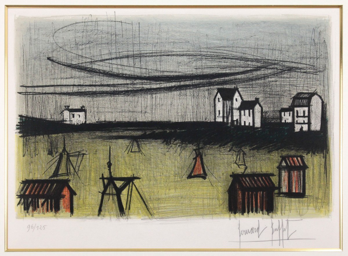 ベルナール・ビュッフェ 「小さな海岸」 リトグラフ 版画 絵画 ベルナール・ビュッフェ 「小さな海岸」 リトグラフ 版画 絵画