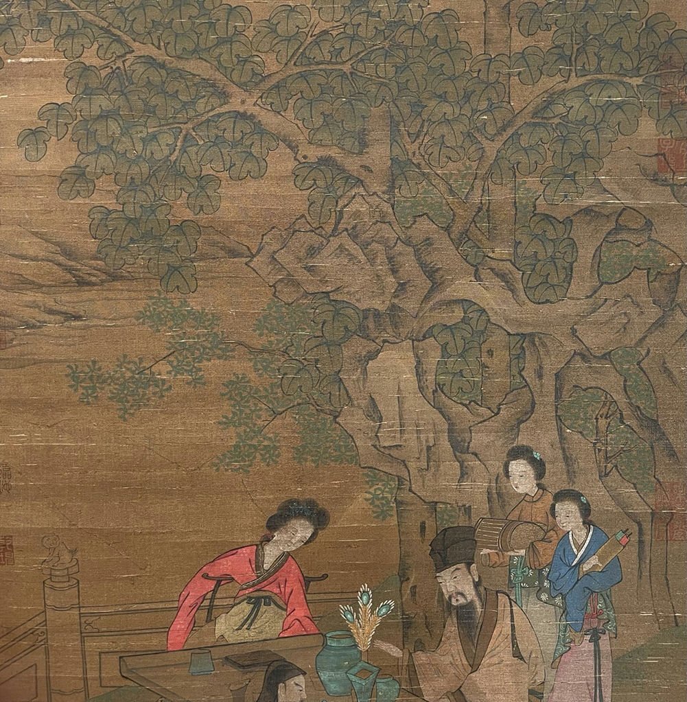 □観心・時代旧蔵□K4764中国古書道◇唐時代 閻立本 博古清賞図 □観心・時代旧蔵□K4764中国古書道◇唐時代 閻立本 博古清賞図