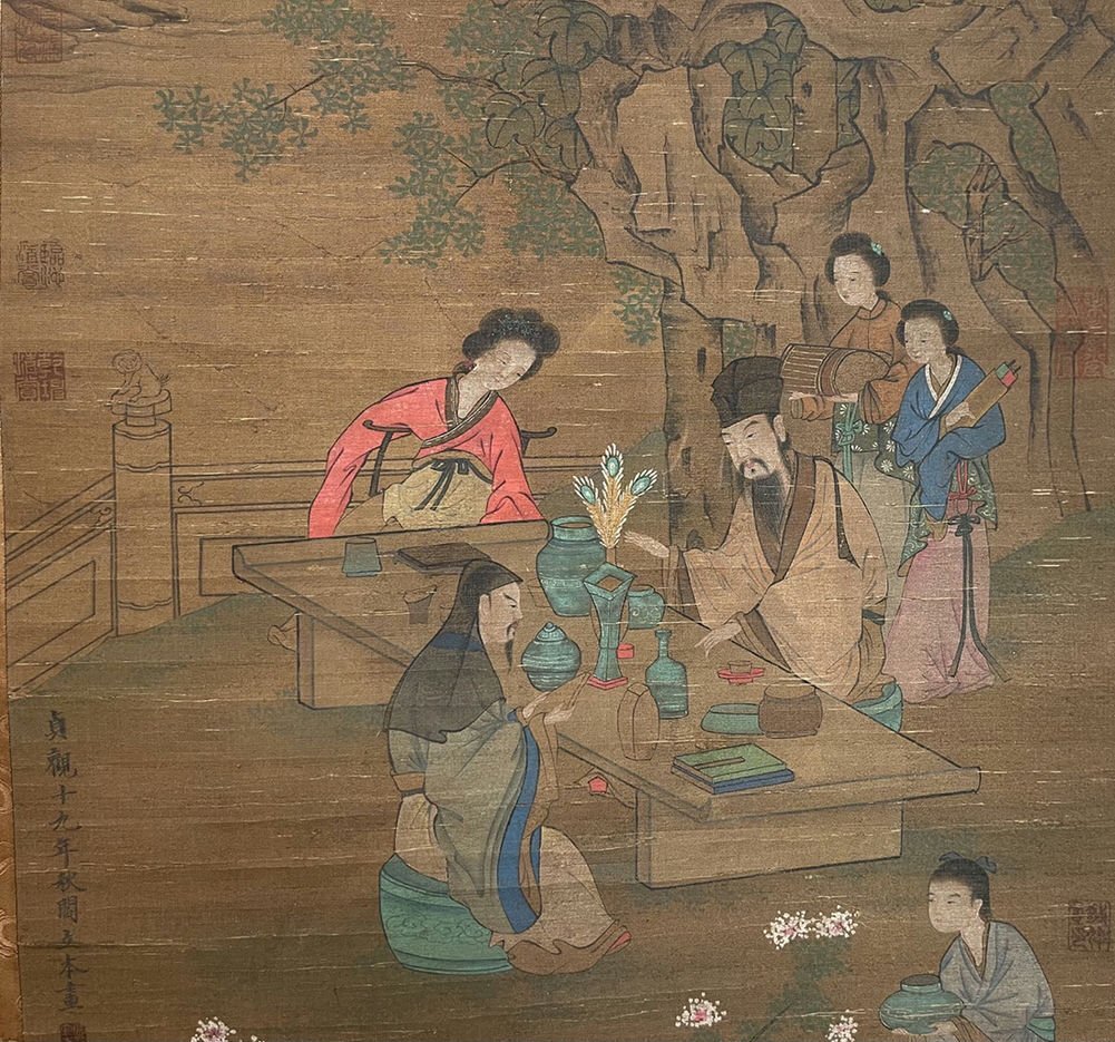 □観心・時代旧蔵□K4764中国古書道◇唐時代 閻立本 博古清賞図 □観心・時代旧蔵□K4764中国古書道◇唐時代 閻立本 博古清賞図