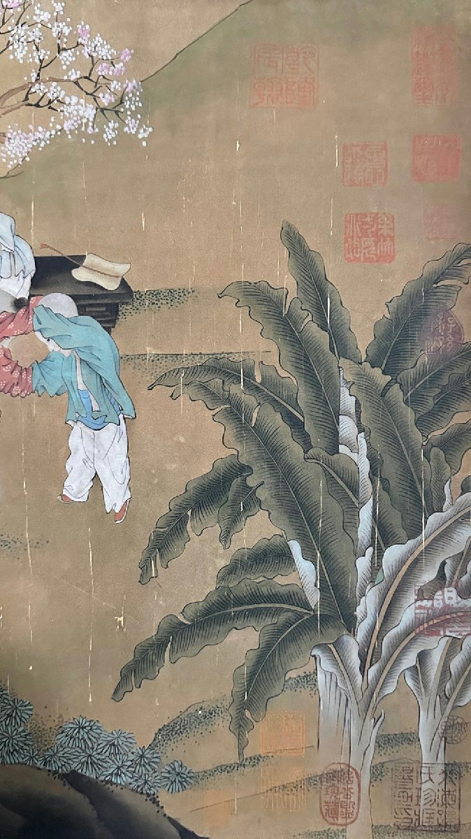 □観心・時代旧蔵□K4813中国古書道◇宋代 蘇漢臣 絹本 嬰戲図 □観心・時代旧蔵□K4813中国古書道◇宋代 蘇漢臣 絹本 嬰戲図