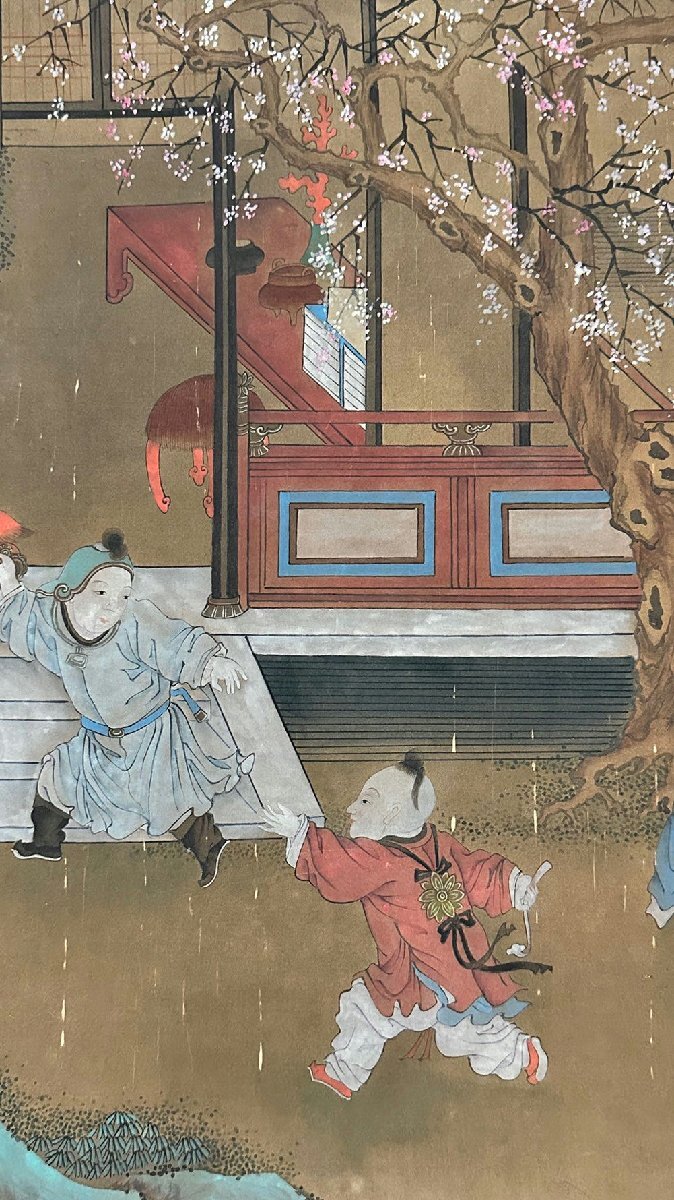 □観心・時代旧蔵□K4813中国古書道◇宋代 蘇漢臣 絹本 嬰戲図 □観心・時代旧蔵□K4813中国古書道◇宋代 蘇漢臣 絹本 嬰戲図