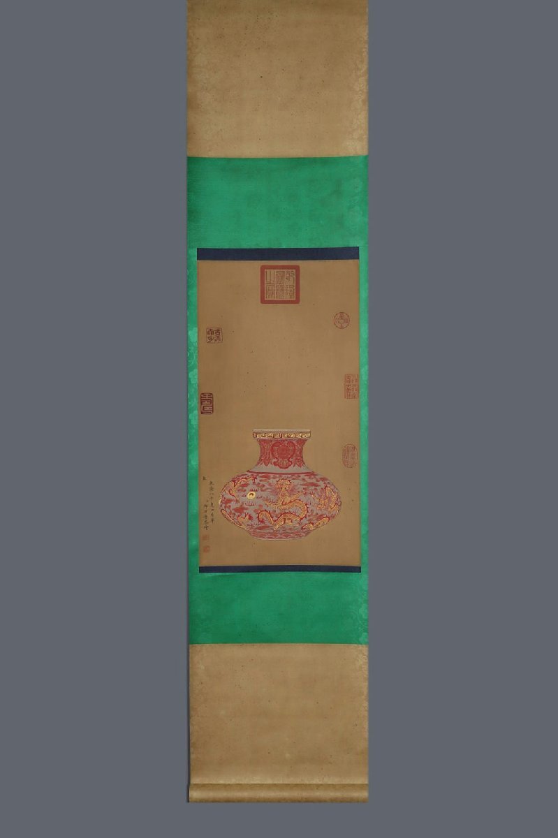 □観心・時代旧蔵□R5558『中国古画 郎世寧 絹本立軸 肉筆』清 □観心・時代旧蔵□R5558『中国古画 郎世寧 絹本立軸 肉筆』清