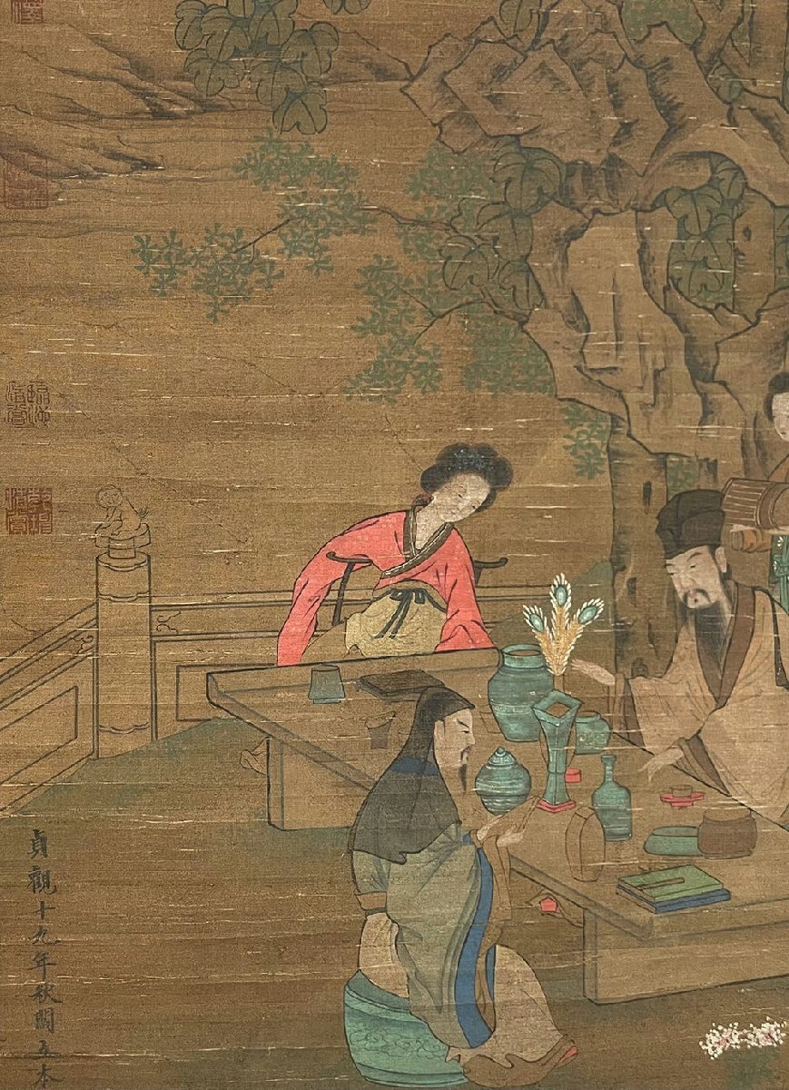 □観心・時代旧蔵□K4764中国古書道◇唐時代 閻立本 博古清賞図 □観心・時代旧蔵□K4764中国古書道◇唐時代 閻立本 博古清賞図