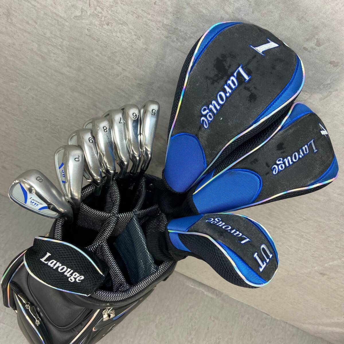 初心者　ラルージュ　メンズSR １１本　右利き　スタンド付きキャディバッグ Larouge ラルージュ VR メンズゴルフ11本セット カーボン SR 右
