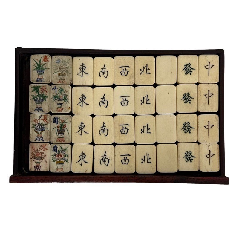 麻雀セット 麻雀 麻雀牌 木箱 アンティーク 【中古】 52503K482 麻雀セット 麻雀 麻雀牌 木箱 アンティーク 【中古】 52503K482