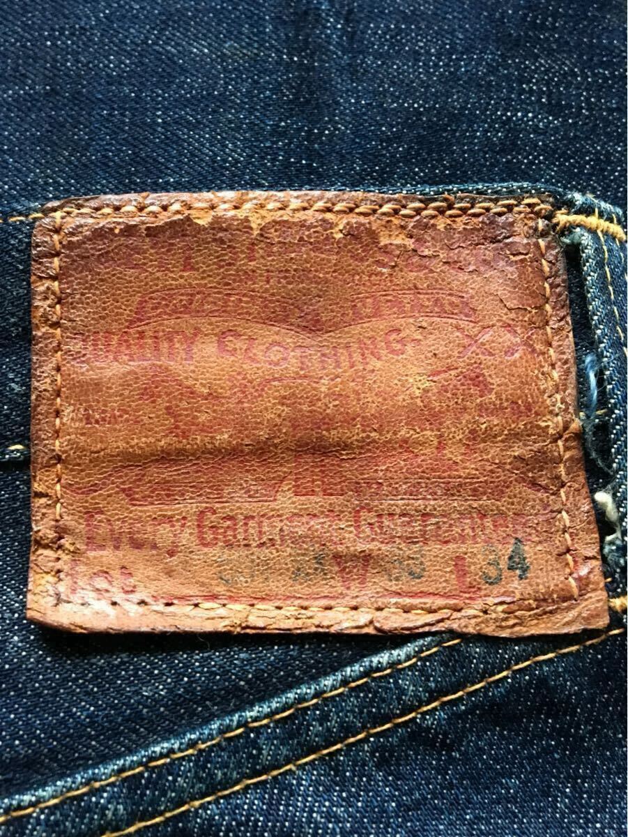 NON WASH 47モデル】真紺 革パッチ 片面 501XX 33×34表記 40年代 NON WASH 47モデル】真紺 革パッチ 片面 501XX 33×34表記 40年代