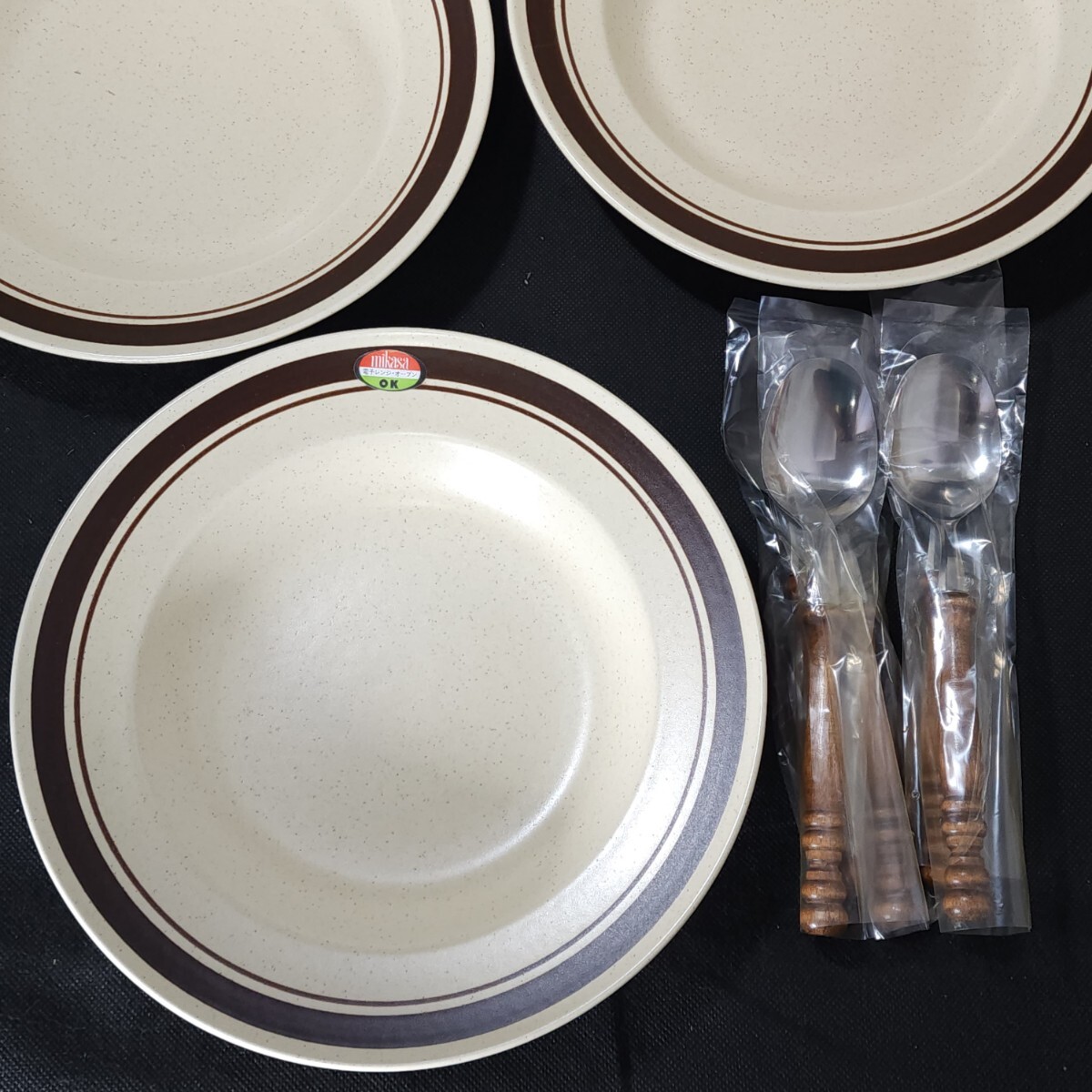 ミカサ SANDBAR カレー皿5 スプーン5 未使用箱入 /レンジ ミカサ SANDBAR カレー皿5 スプーン5 未使用箱入 /レンジ