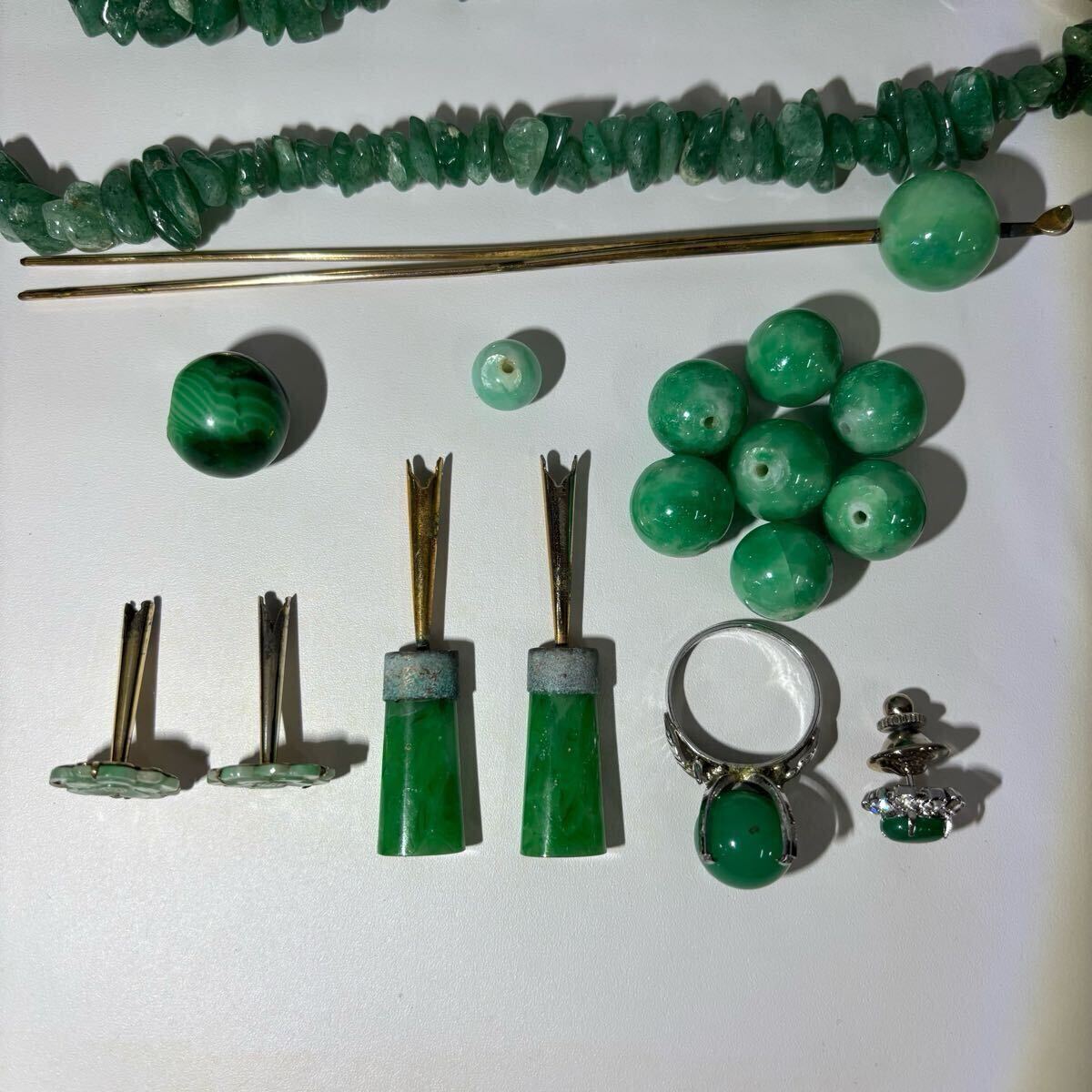 翡翠 ヒスイ 総重量約174g 純銀 刻印有 ネックレス アクセサリー 翡翠 ヒスイ 総重量約174g 純銀 刻印有 ネックレス アクセサリー