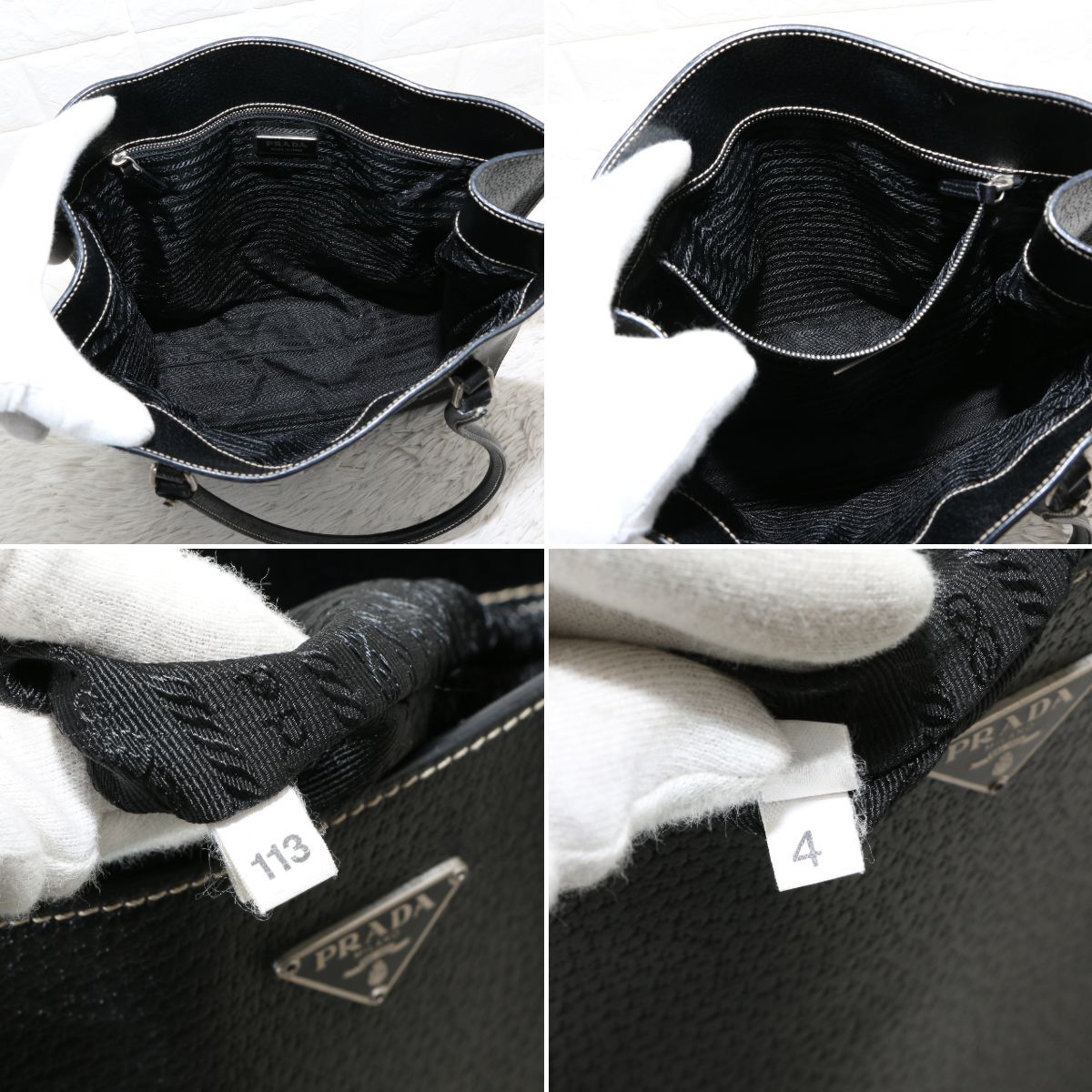 PRADA プラダ 三角ロゴ プレート トートバッグ ハンドバッグ PRADA プラダ 三角ロゴ プレート トートバッグ ハンドバッグ