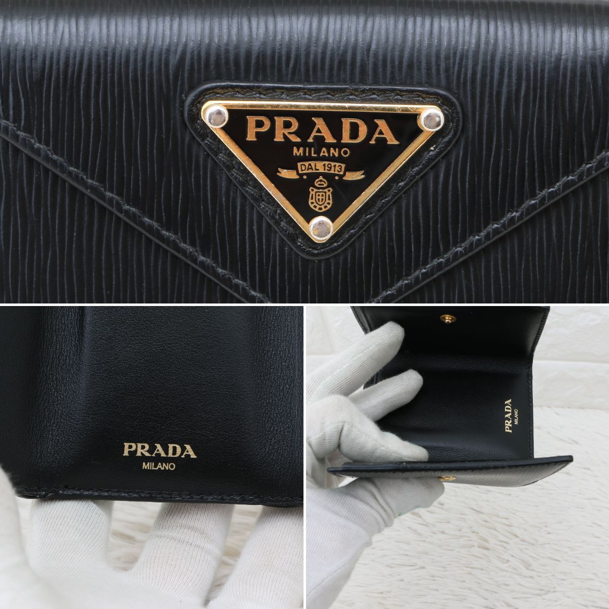RFID搭載 PRADA プラダ ヴィッテロムーブ レザー 三角ロゴ RFID搭載 PRADA プラダ ヴィッテロムーブ レザー 三角ロゴ