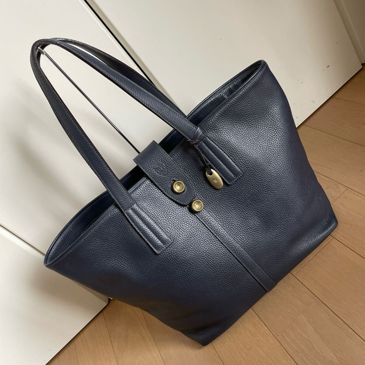 最終価格　トフ＆ロードストンTOFF ＆ LOADSTONEレザートートバッグ中古ネイビー_画像2