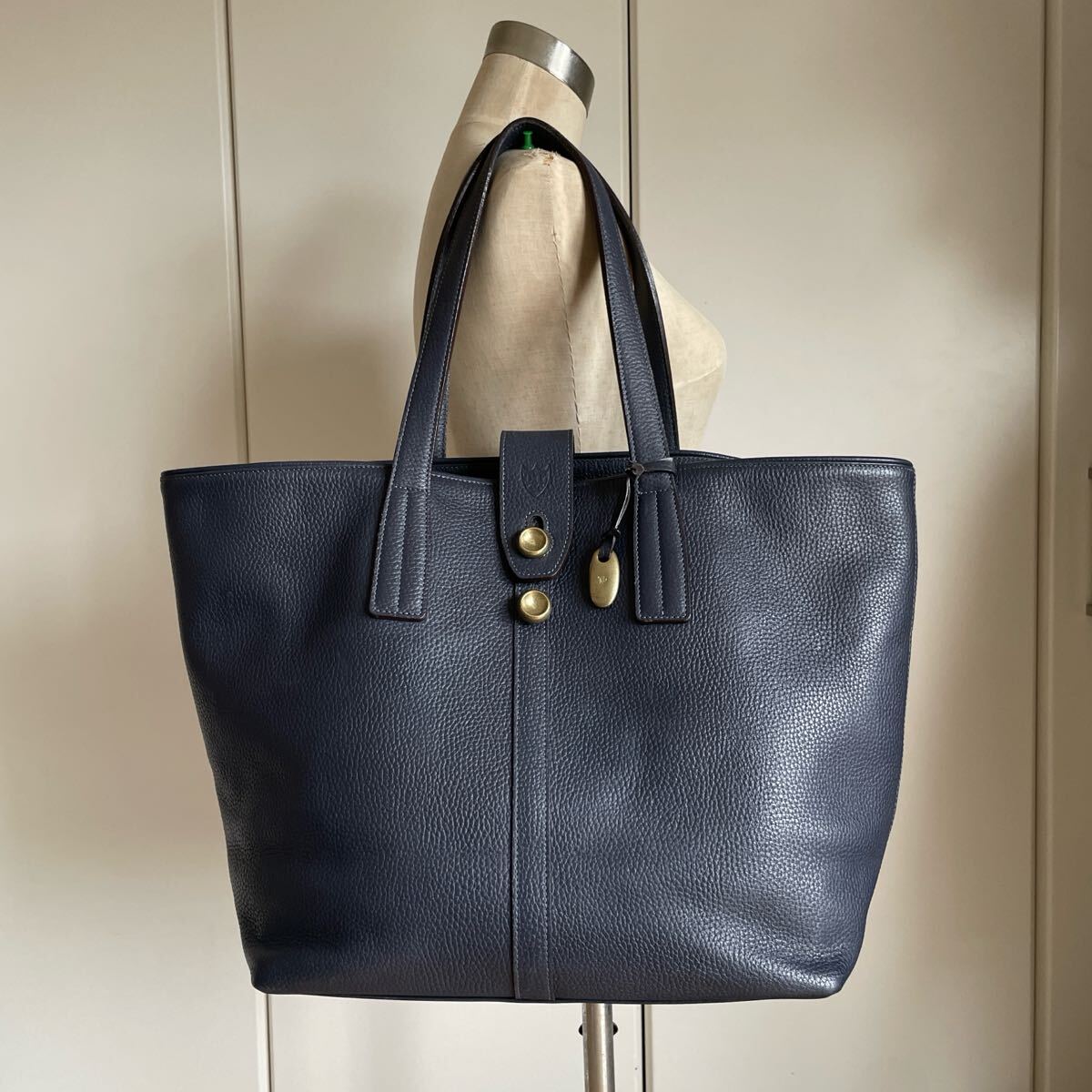 最終価格　トフ＆ロードストンTOFF ＆ LOADSTONEレザートートバッグ中古ネイビー_画像5