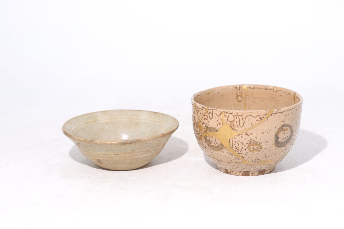 時代 高麗青磁 白象嵌 皿 ・ 鉄絵 奥高麗 茶碗 / 茶器 煎茶道具