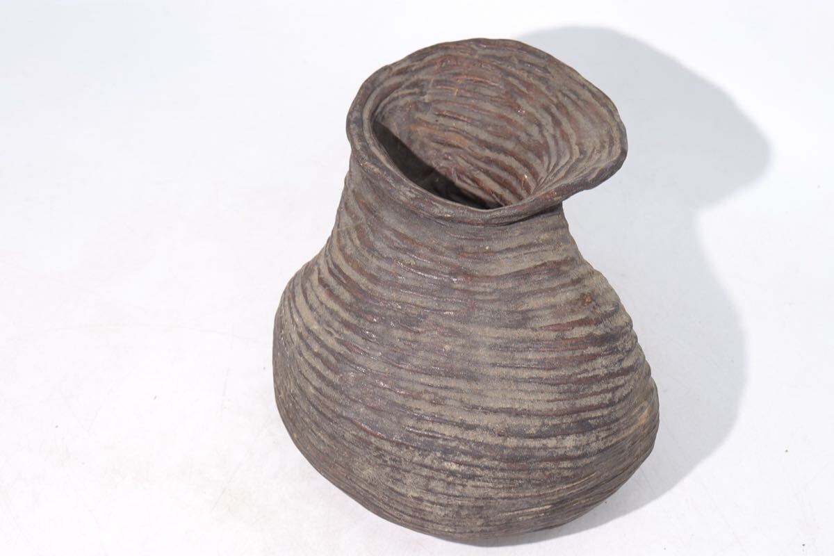古備前 ひしゃげ 大壺 高約20.5cm/ 備前焼 花瓶 壺 花器 古備前 ひしゃげ 大壺 高約20.5cm/ 備前焼 花瓶 壺 花器