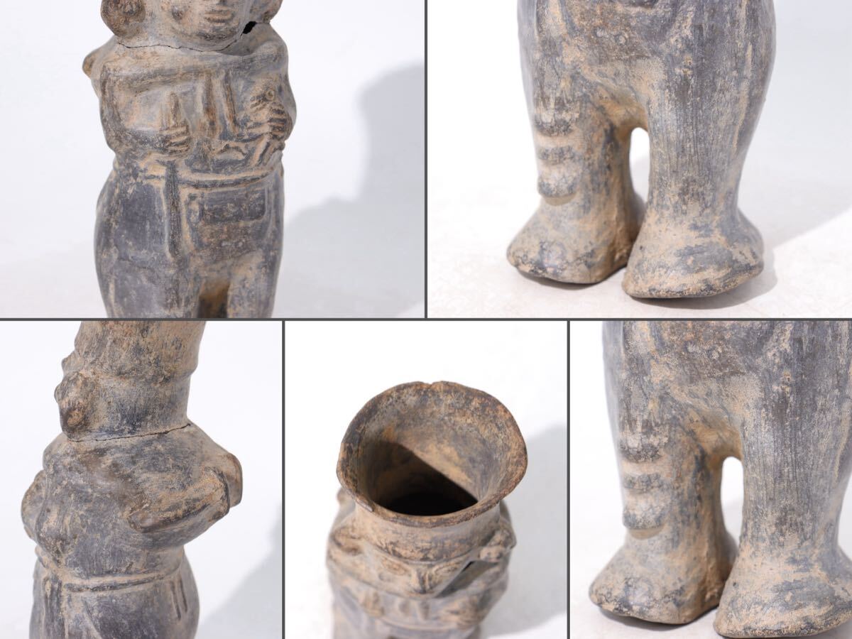 人型　土器　壺　/　検索：　インカ　インカ文明　雑器　花瓶　南米　アンデス　ペルー　　.4437
