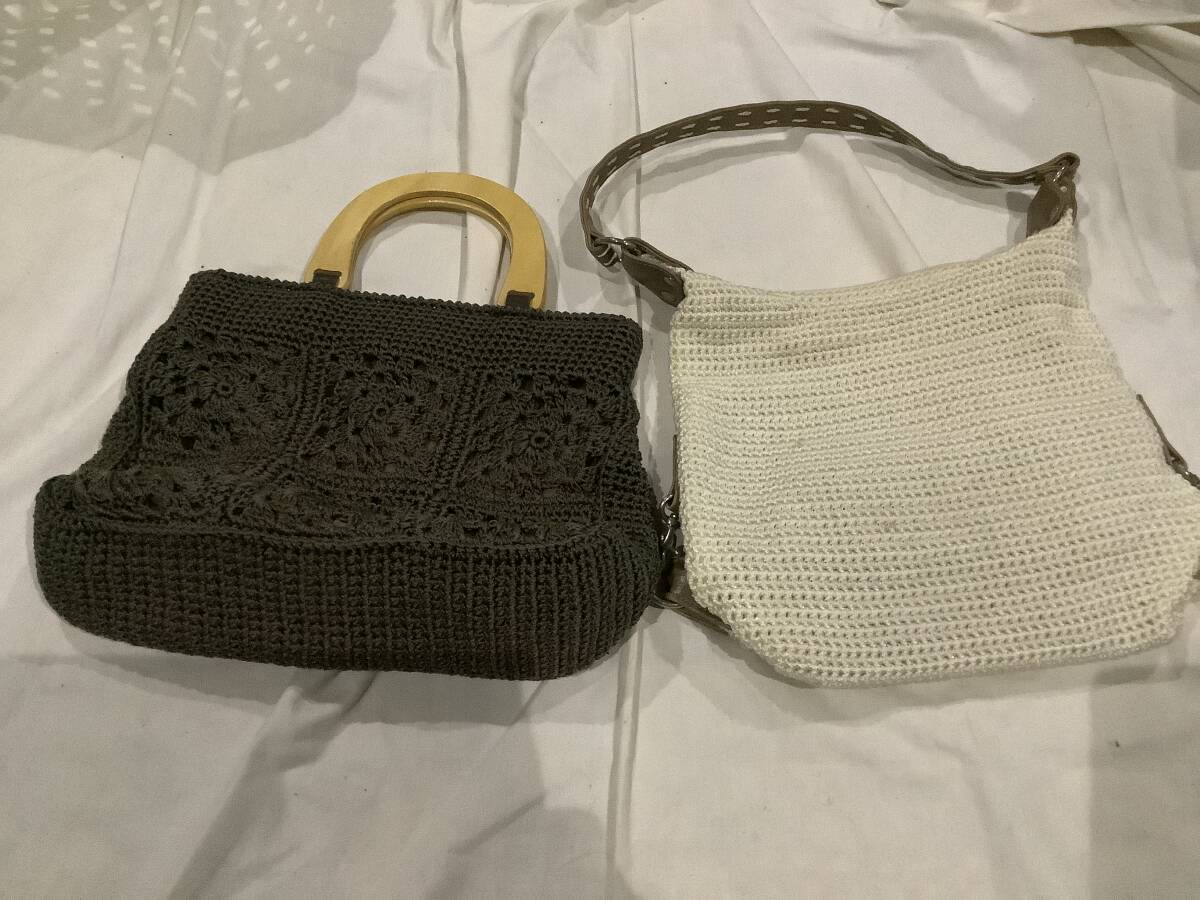 ハンドバック　編みバック　☆中古品☆ 2點