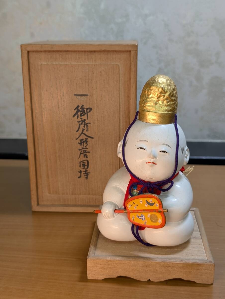 MT】 ②御所人形唐団持 丸平 大木平蔵商店 共箱あり 検時代日本 MT】 ②御所人形唐団持 丸平 大木平蔵商店 共箱あり 検時代日本