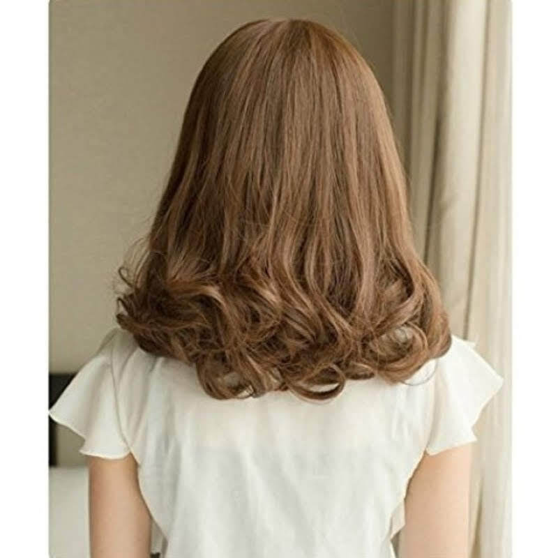 ゆるふわ モテかわ 巻き髪 ミディアム カール フルウィッグ ウィッグ 高溫 耐熱 高品質(zhì) 自然 醫(yī)療用 かつら wig セミロング ライトブラウン