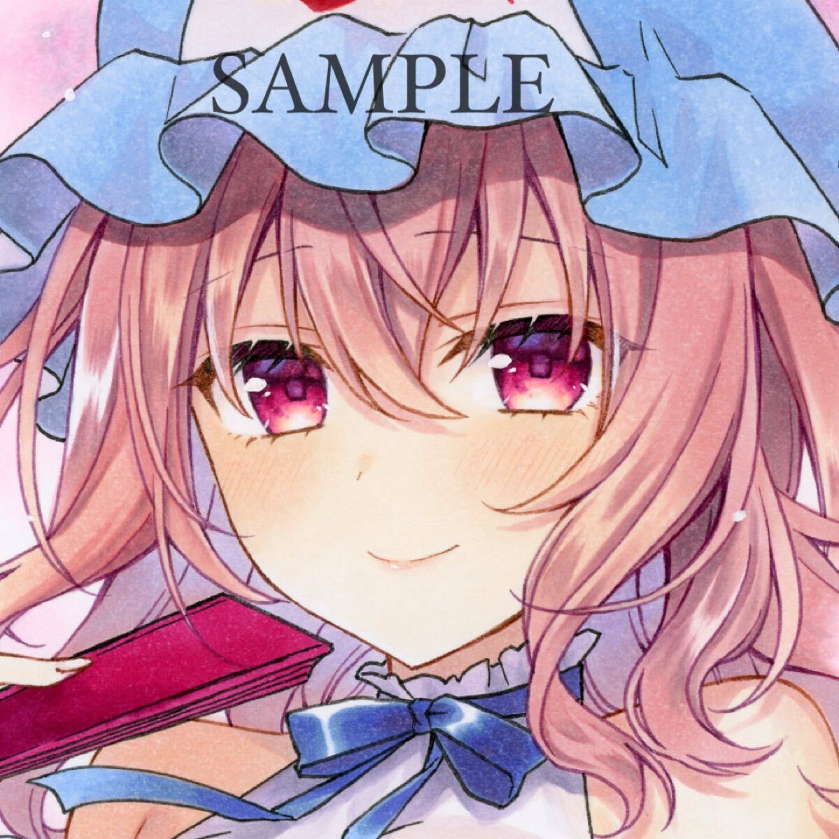同人手描きイラスト*東方Project*西行寺幽々子*ミニ色紙 同人手描きイラスト*東方Project*西行寺幽々子*ミニ色紙