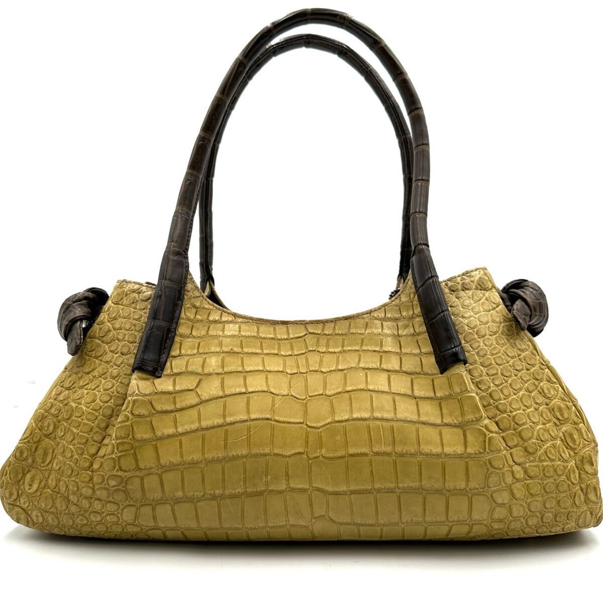 JRA公認/極美品○ クロコダイル ワニ革 ハンドバッグ 手提げ JRA公認/極美品○ クロコダイル ワニ革 ハンドバッグ 手提げ