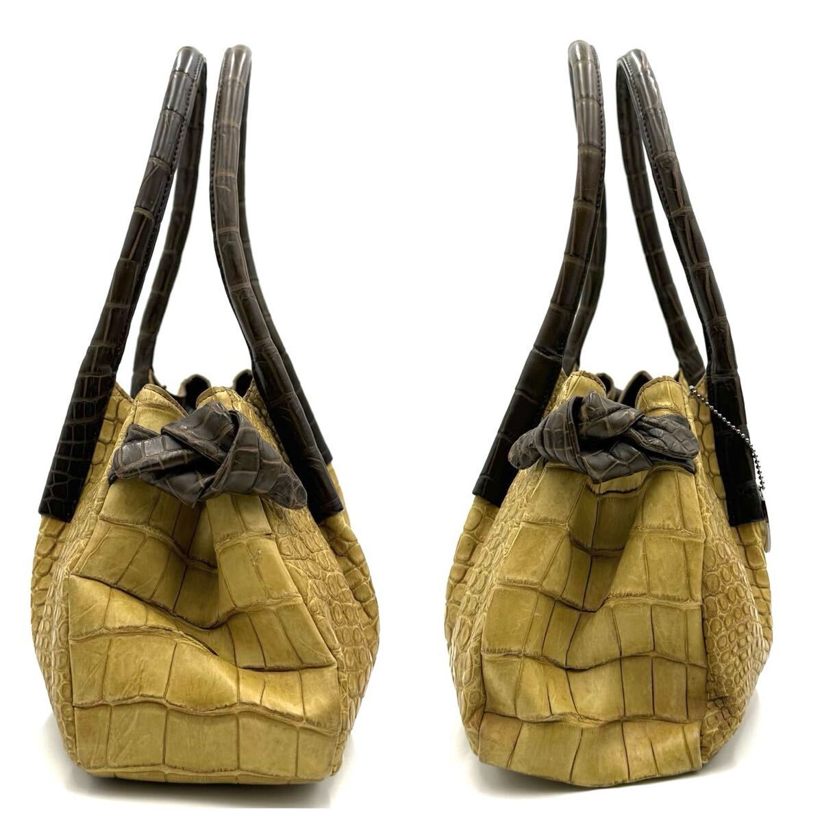 JRA公認/極美品○ クロコダイル ワニ革 ハンドバッグ 手提げ JRA公認/極美品○ クロコダイル ワニ革 ハンドバッグ 手提げ