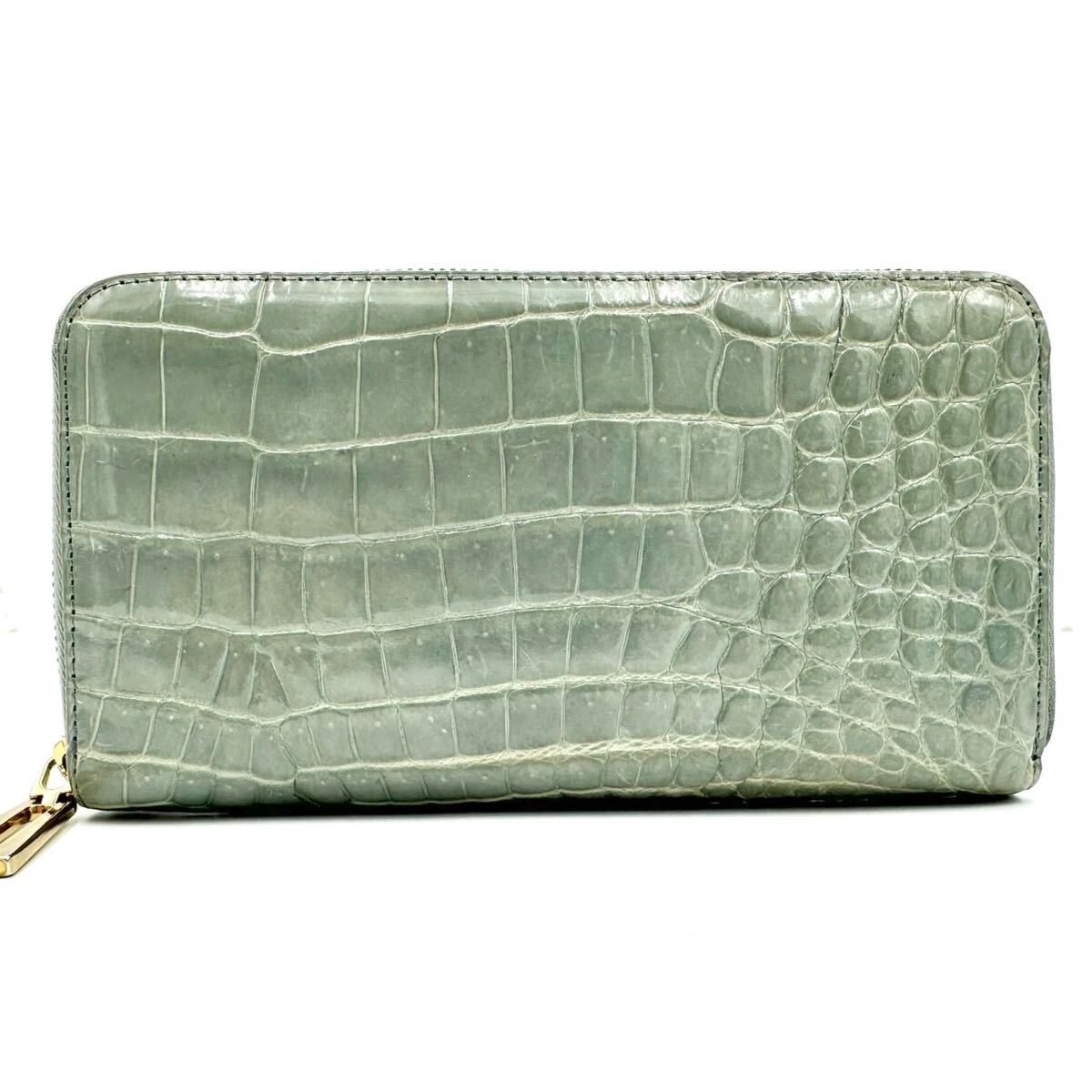 1円/極美品○ クロコダイル ワニ革 長財布 ラウンドファスナー 1円/極美品○ クロコダイル ワニ革 長財布 ラウンドファスナー
