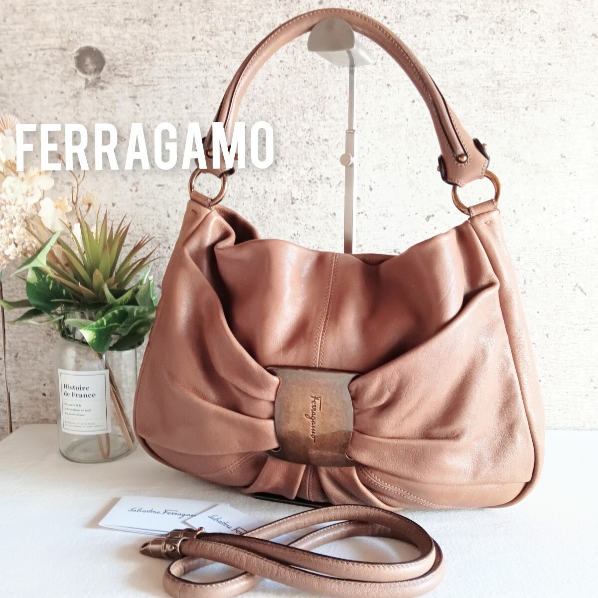 良品 フェラガモ 2way ヴィンテージ レザー ショルダー 良品 フェラガモ 2way ヴィンテージ レザー ショルダー