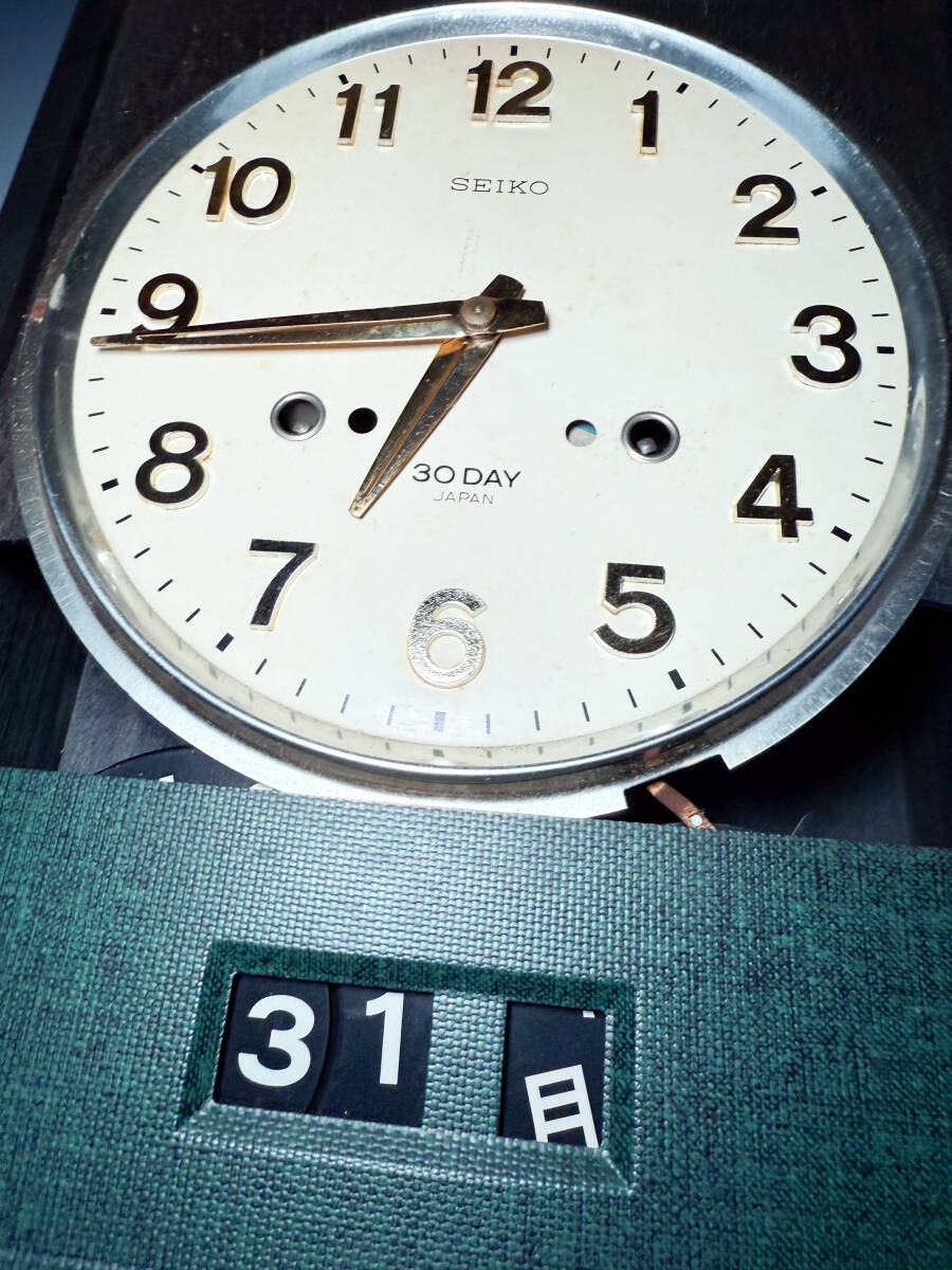 □古い時代物セイコー SEIKO 角時計 柱時計掛時計ゼンマイ式時計 □古い時代物セイコー SEIKO 角時計 柱時計掛時計ゼンマイ式時計