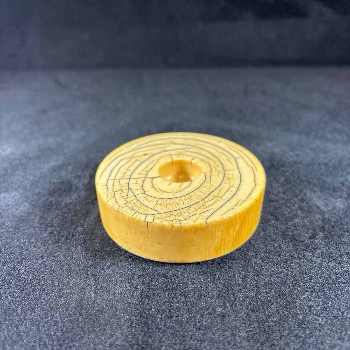 時代 東洋彫刻 饅頭 根付 6.5cm×2cm 106g 提物 古美術 骨董 古玩 時代 東洋彫刻 饅頭 根付 6.5cm×2cm 106g 提物 古美術 骨董 古玩