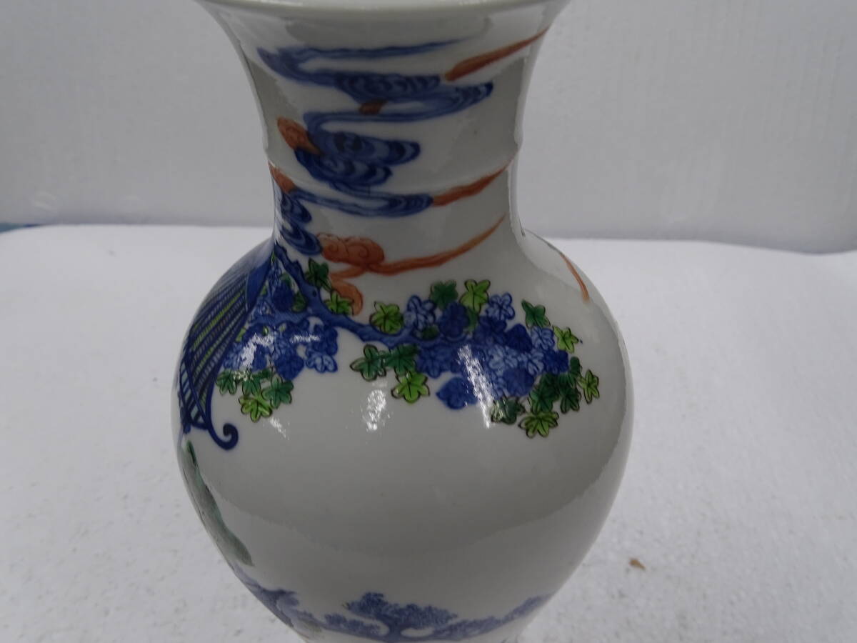 古美術 中国古玩 大清康熙年製款 青花 花瓶 花器 H:約25cm(清 古美術 中国古玩 大清康熙年製款 青花 花瓶 花器 H:約25cm(清