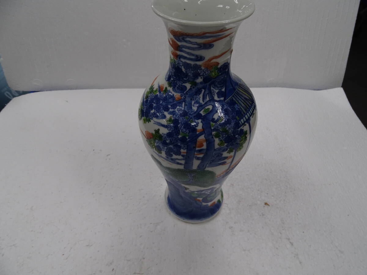 古美術 中国古玩 大清康熙年製款 青花 花瓶 花器 H:約25cm(清 古美術 中国古玩 大清康熙年製款 青花 花瓶 花器 H:約25cm(清