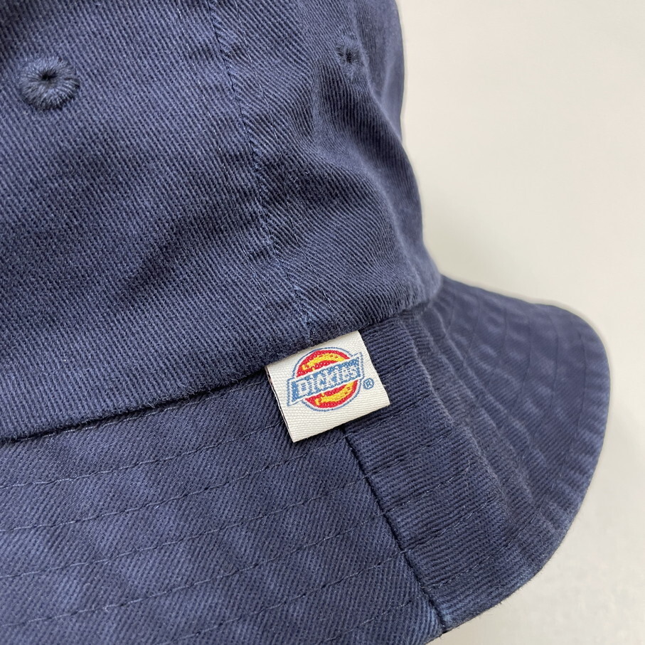 Dickies ネイビー バケットハット スポーツ ゴルフ アウトドア キャンプ バイク オートバイ 釣りミリタリー帽子 ホワイトタグ ディッキーズ