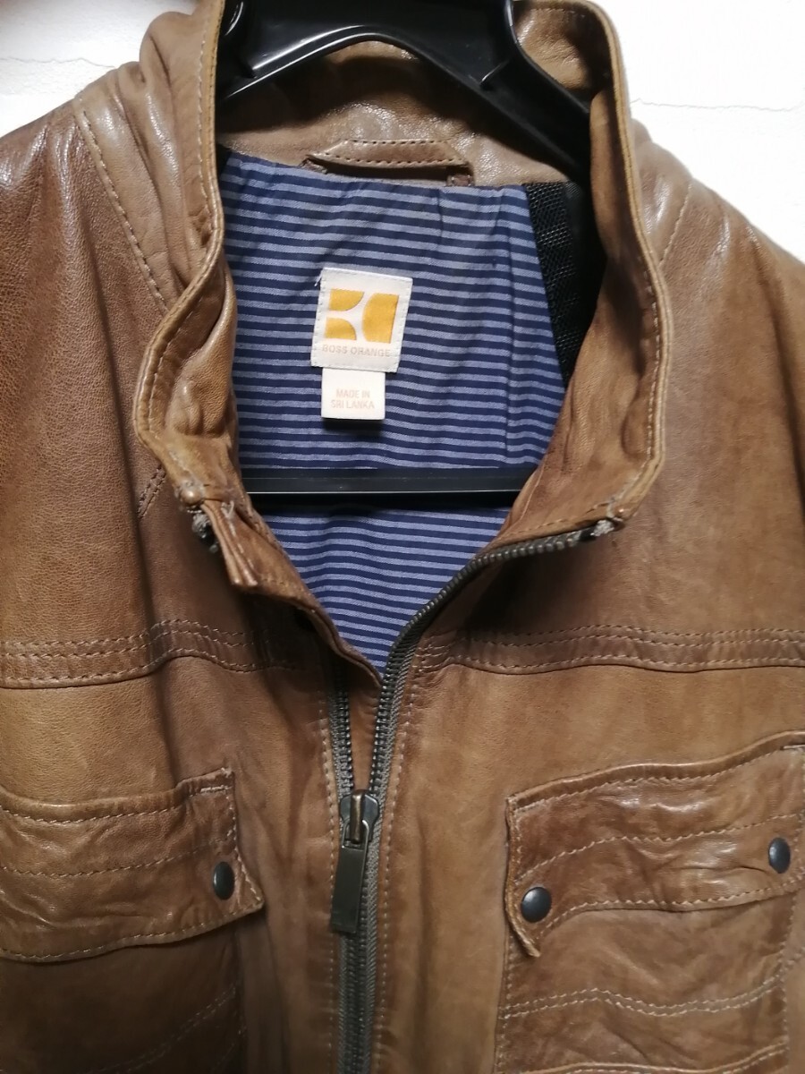 ヒューゴボス レザージャケット サイズ 48 羊革 HUGO BOSS ヒューゴボス レザージャケット サイズ 48 羊革 HUGO BOSS