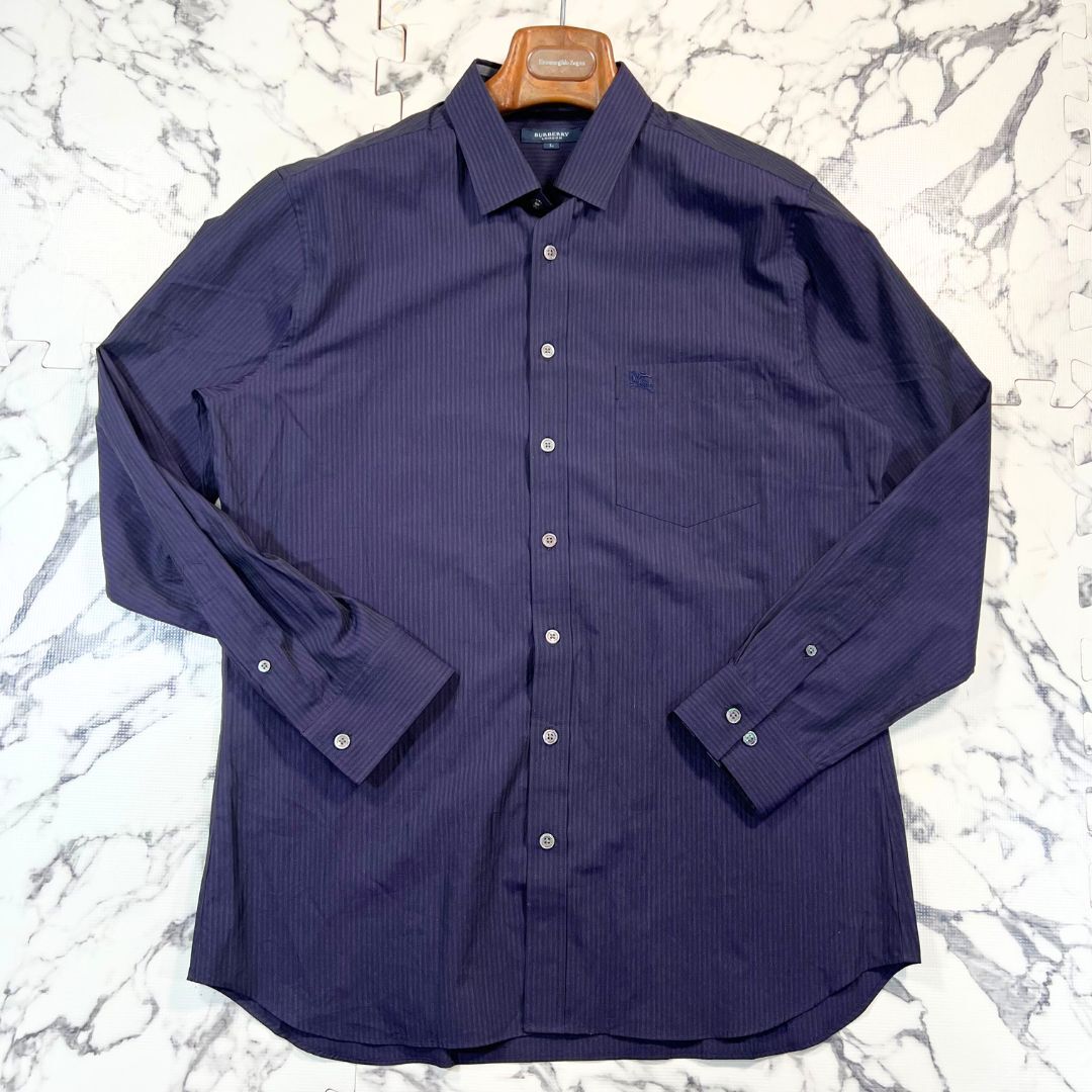 美品/裏地メガチェック柄(L) ○BURBERRY 長袖 ストライプ シャツ 美品/裏地メガチェック柄(L) ○BURBERRY 長袖 ストライプ シャツ