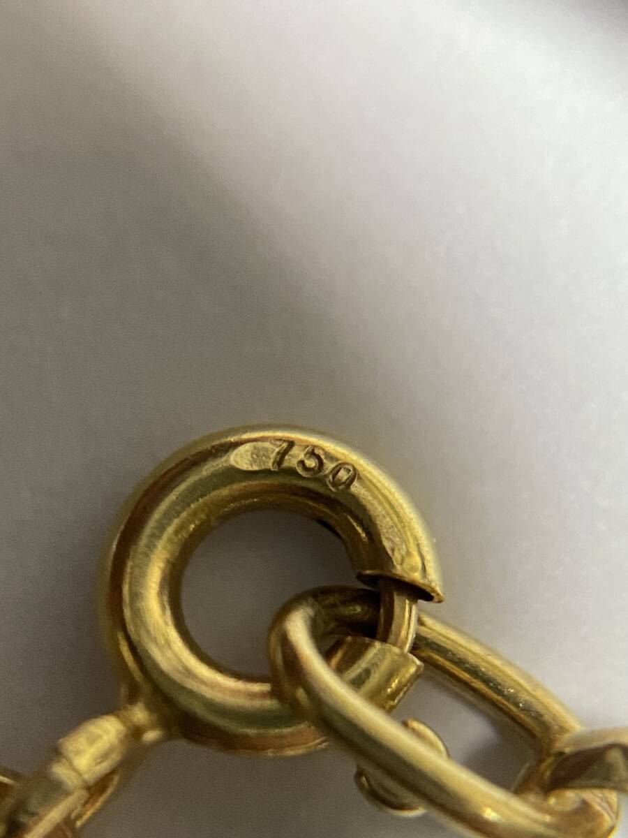◇564AR ITALY 750 刻印入 ロールチェーン デザイン ネックレス ◇564AR ITALY 750 刻印入 ロールチェーン デザイン ネックレス